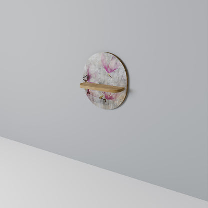 FANTASTISK MAGNOLIA Oval konsthylla i ekeffekt