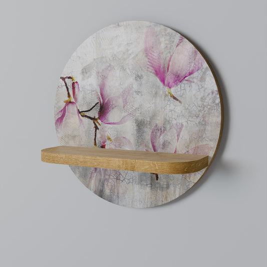 FANTASTISK MAGNOLIA rund konsthylla i ekeffekt