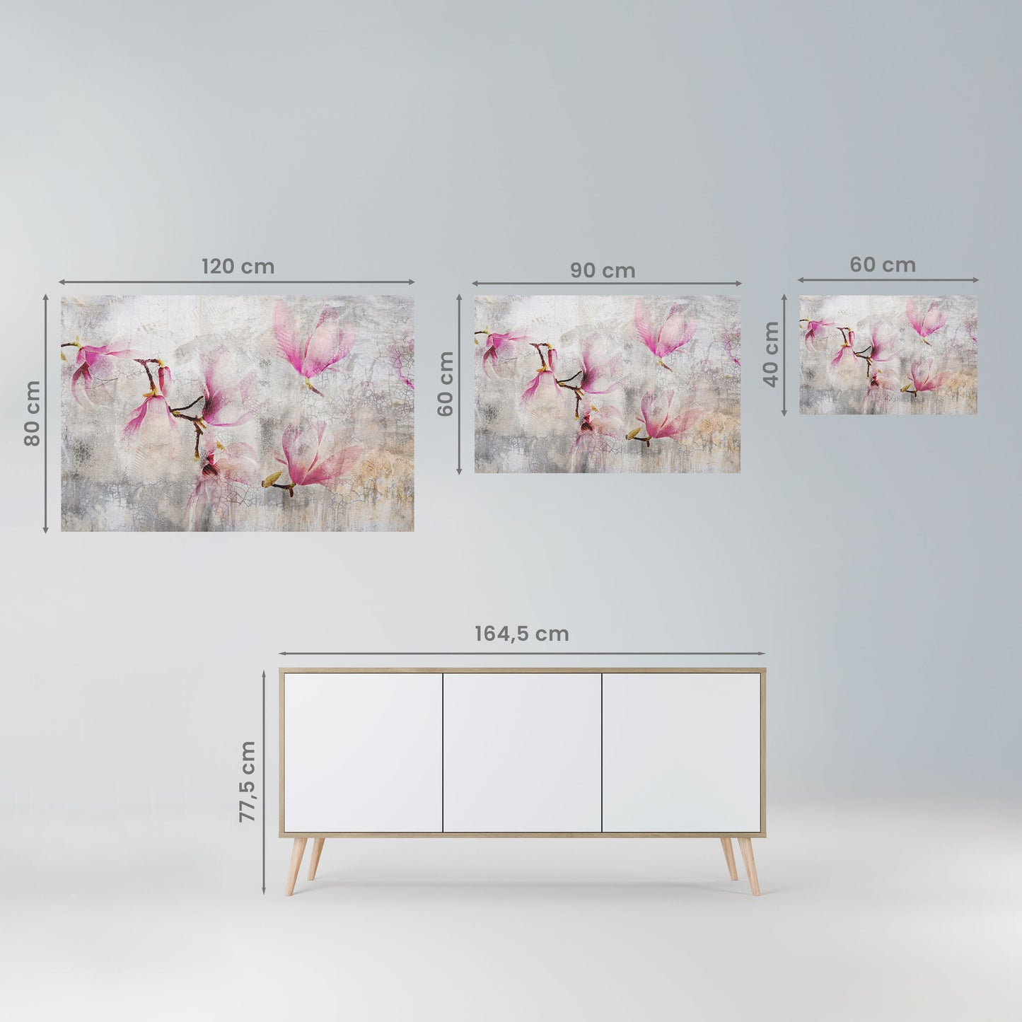 HÄPPAR MED MAGNOLIA, horisontell poster med självhäftande text