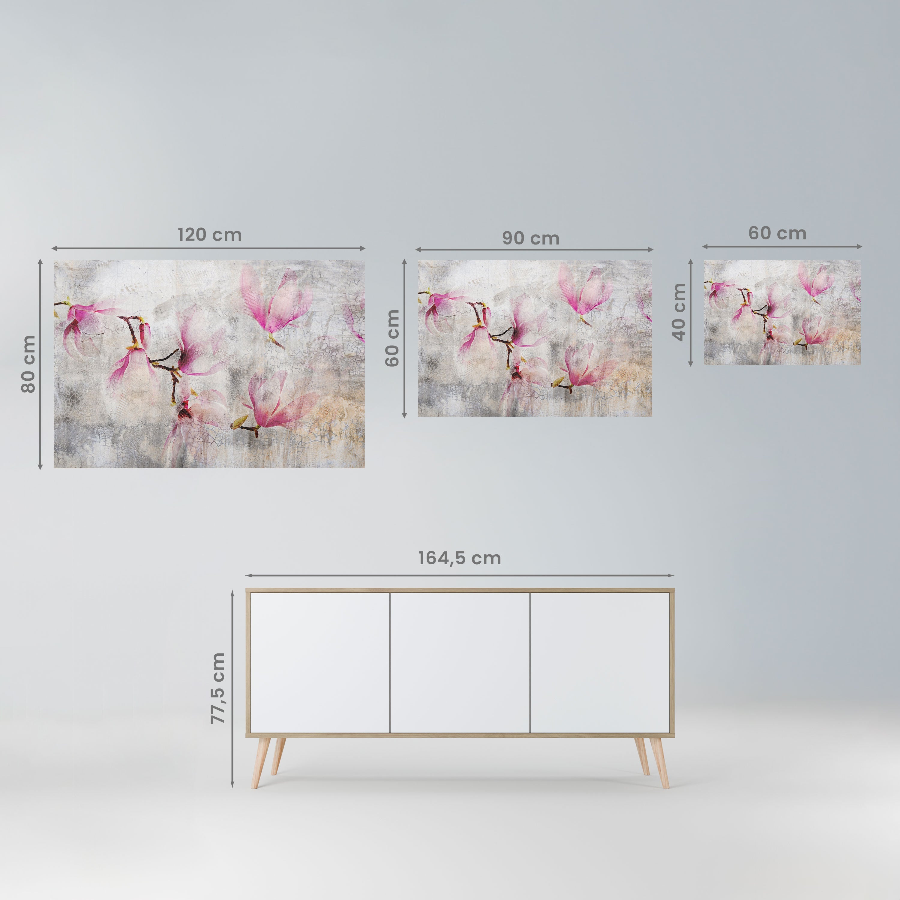 HÄPPAR MED MAGNOLIA, horisontell poster med självhäftande text