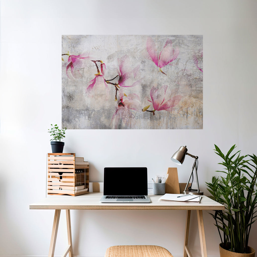 HÄPPAR MED MAGNOLIA, horisontell poster med självhäftande text