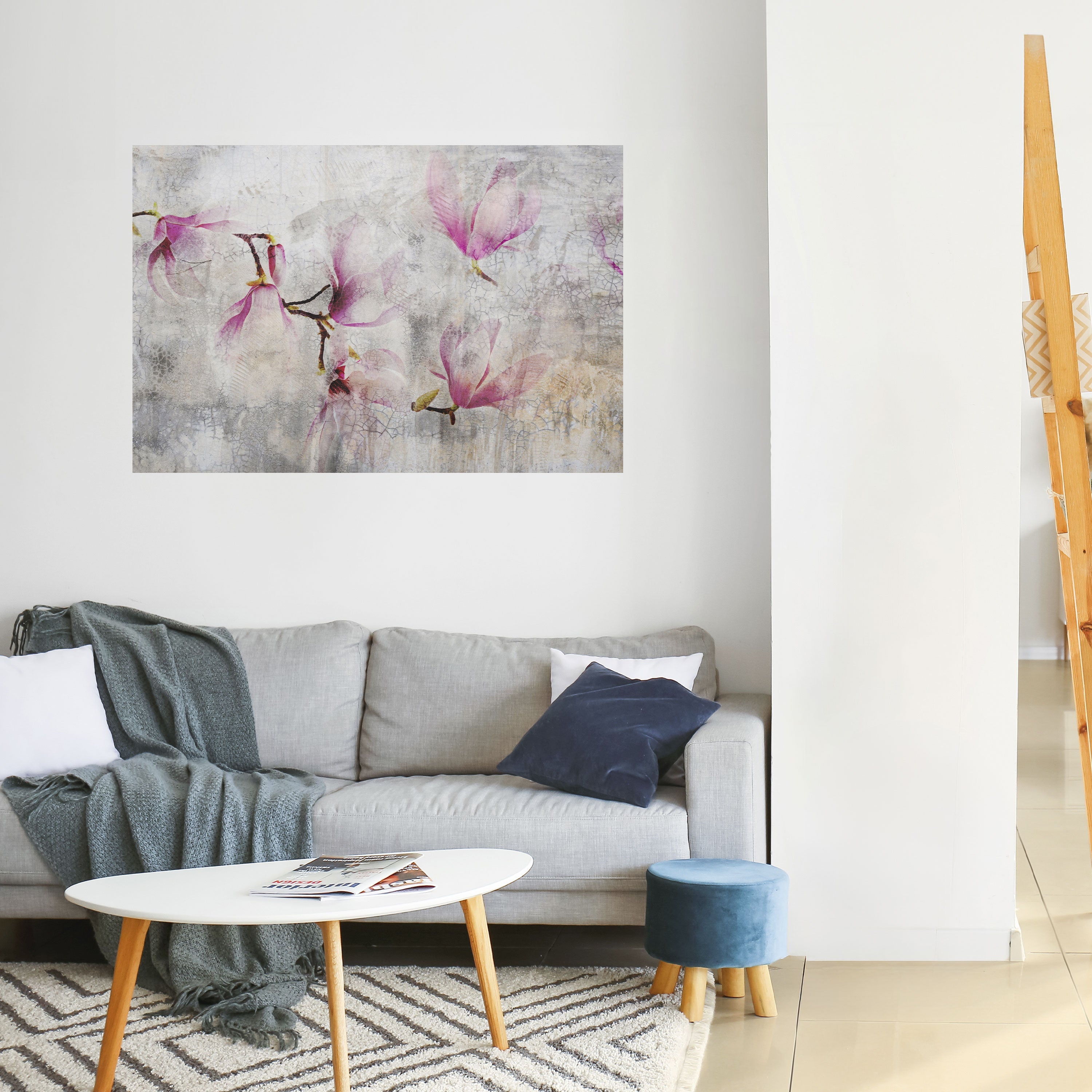 HÄPPAR MED MAGNOLIA, horisontell poster med självhäftande text