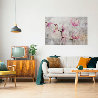 HÄPPAR MED MAGNOLIA, horisontell poster med självhäftande text