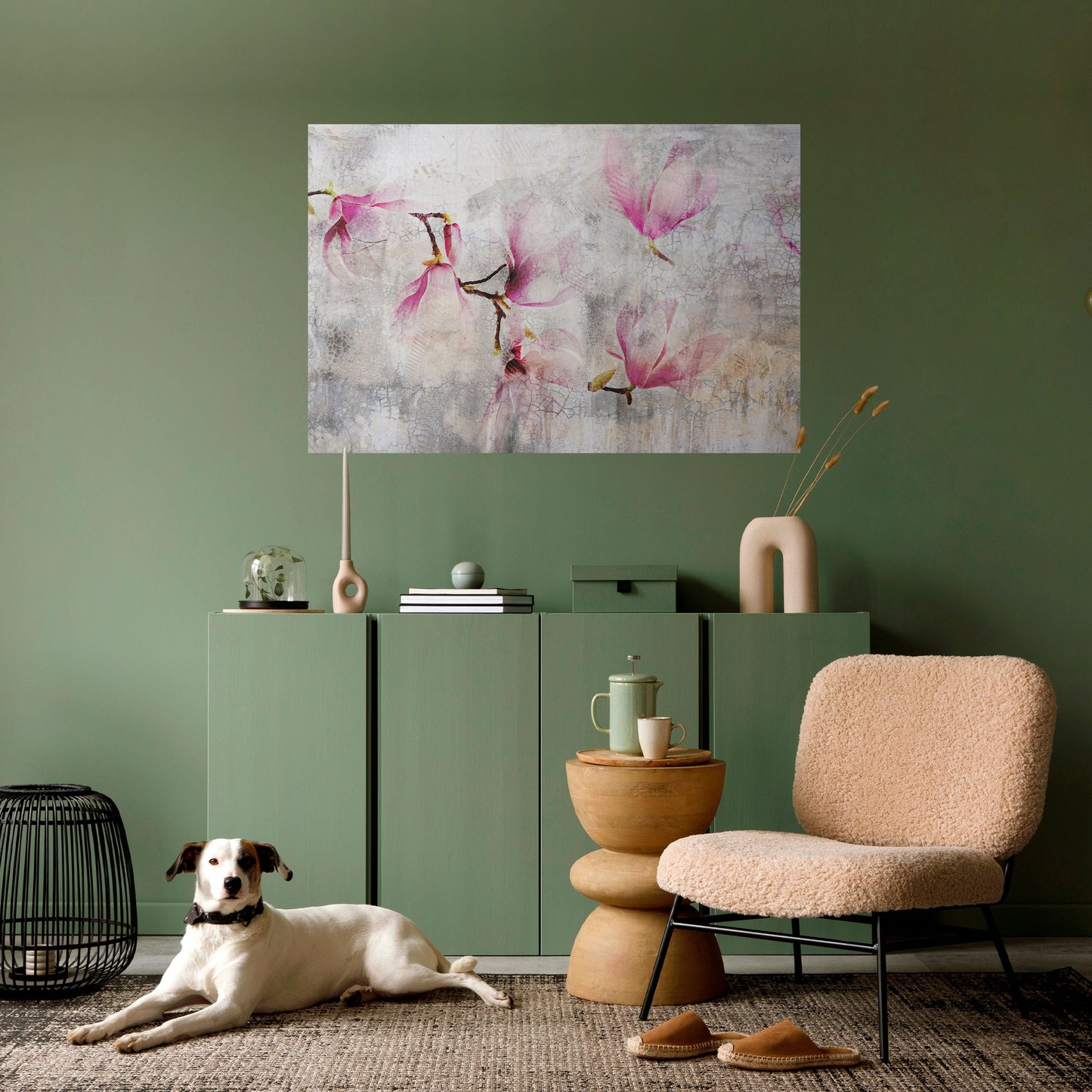 HÄPPAR MED MAGNOLIA, horisontell poster med självhäftande text