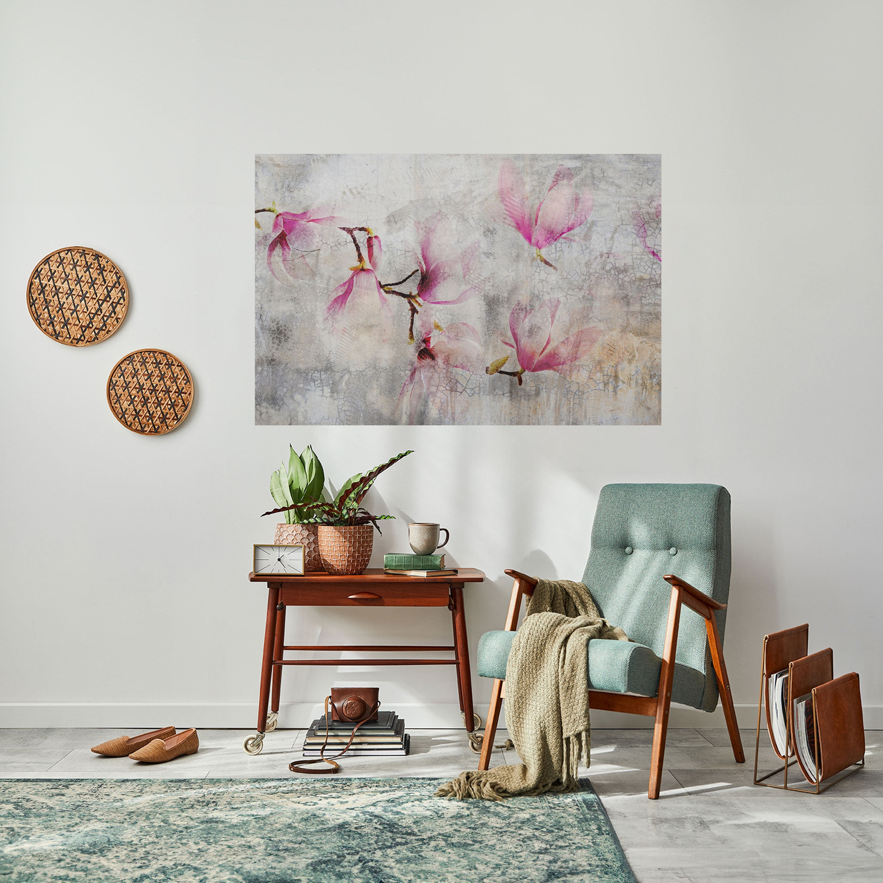 HÄPPAR MED MAGNOLIA, horisontell poster med självhäftande text