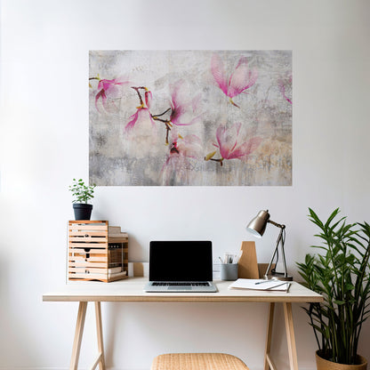 HÄPPAR MED MAGNOLIA, horisontell poster med självhäftande text