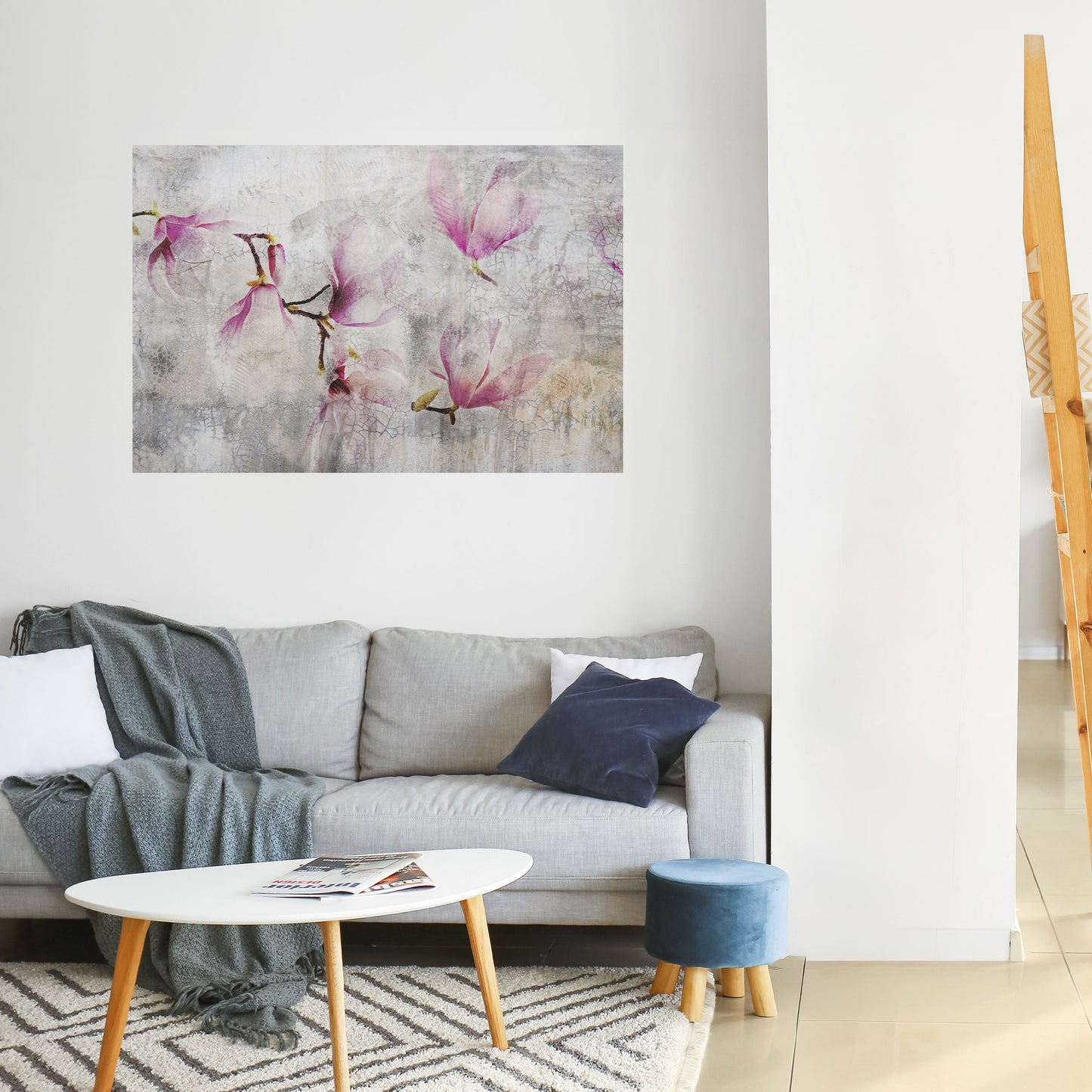 HÄPPAR MED MAGNOLIA, horisontell poster med självhäftande text