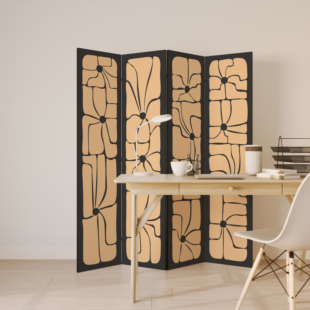 TRANQUIL CURRENTS Dekorativ rumsavdelare med 4 paneler