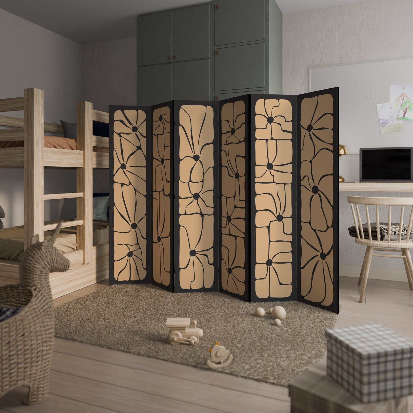 TRANQUIL CURRENTS Dekorativ rumsavdelare med 6 paneler