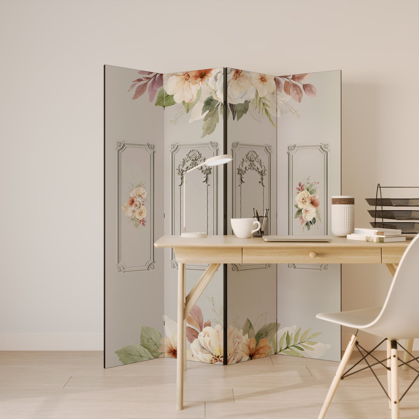 ELEGANT SHIELD Dekorativ rumsavdelare med 4 paneler