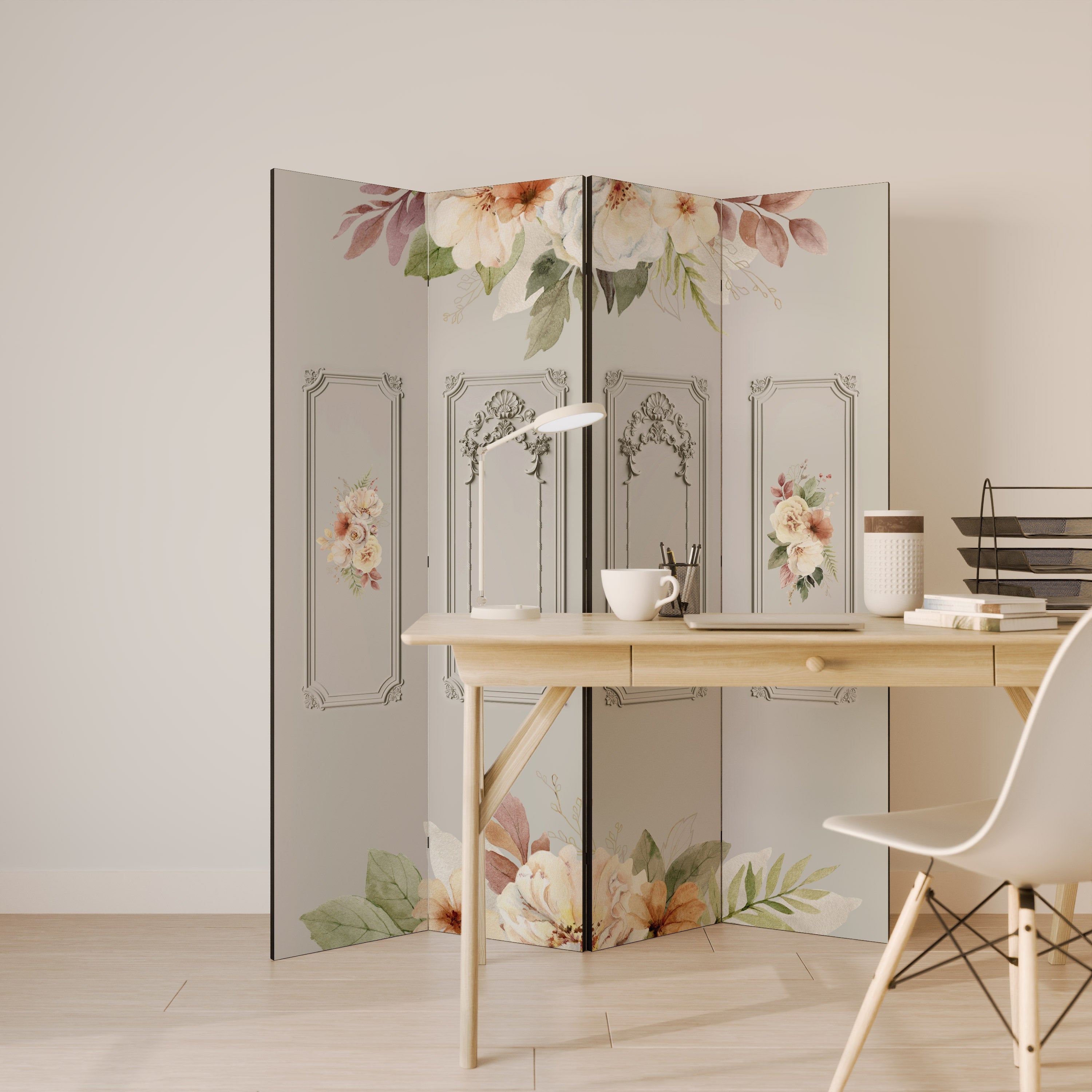 ELEGANT SHIELD Dekorativ rumsavdelare med 4 paneler