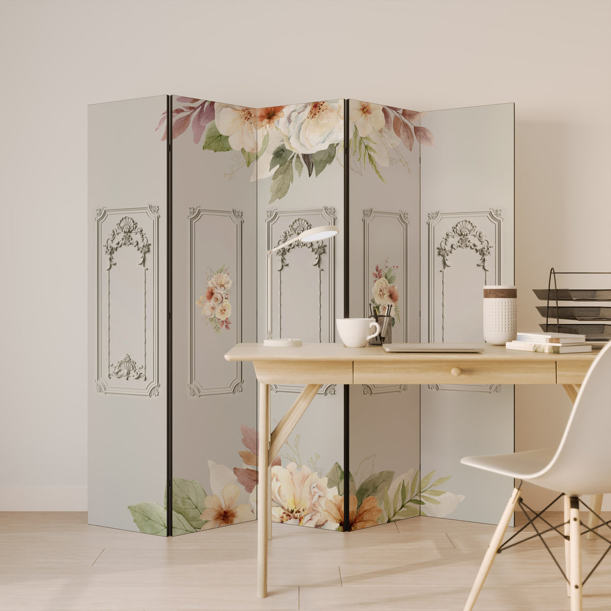 ELEGANT SHIELD Dekorativ rumsavdelare – 5 paneler
