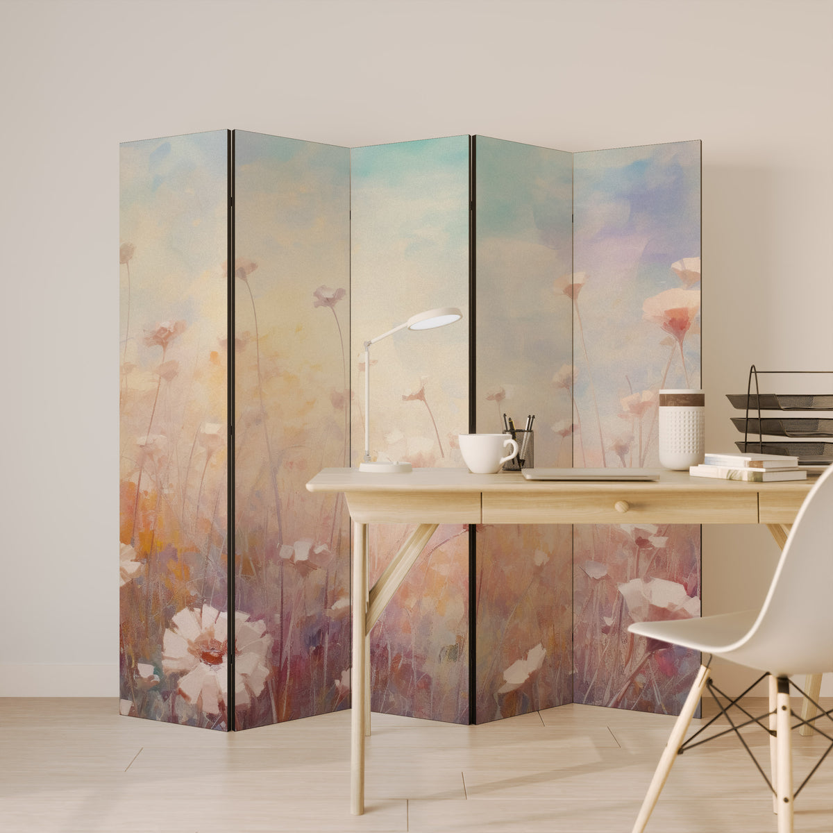 BREEZE OF COLORS Dekorativ rumsavdelare – 5 paneler