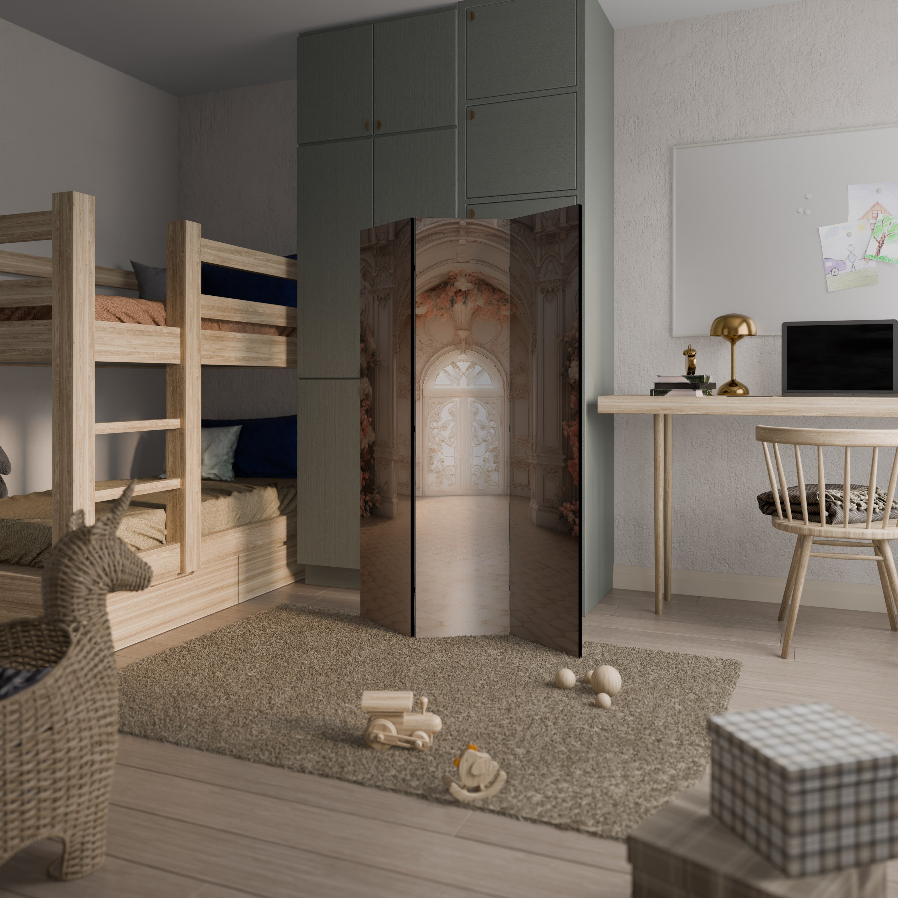 VIVID DREAMSCAPE DOORS Dekorativ rumsavdelare – 3 paneler