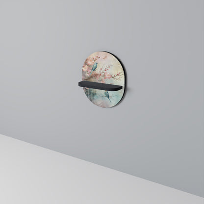 CHERRY BIRDSONG Oval konsthylla i svart finish