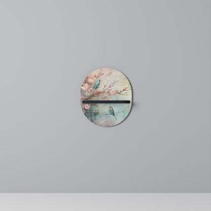 CHERRY BIRDSONG Oval konsthylla i svart finish