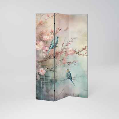 CHERRY BIRDSONG Decorative 3-Panel Room Divider