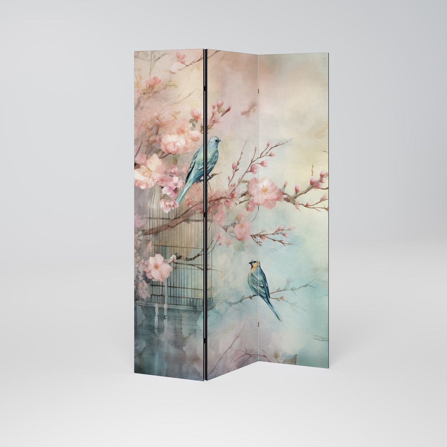 CHERRY BIRDSONG Decorative 3-Panel Room Divider