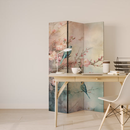 CHERRY BIRDSONG Dekorativ rumsavdelare – 3 paneler
