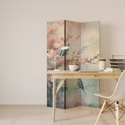 CHERRY BIRDSONG Decorative 3-Panel Room Divider