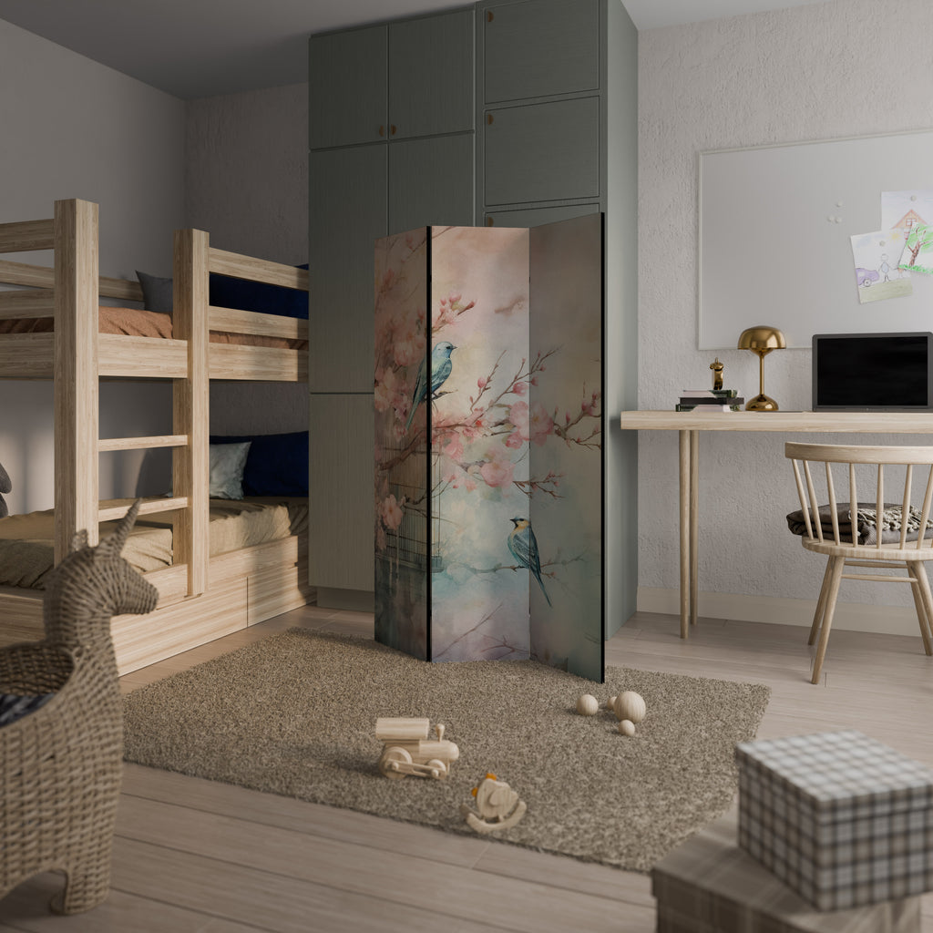 CHERRY BIRDSONG Dekorativ rumsavdelare – 3 paneler