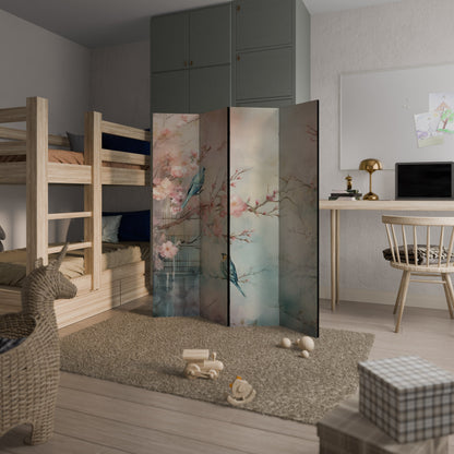CHERRY BIRDSONG Decorative 4-Panel Room Divider