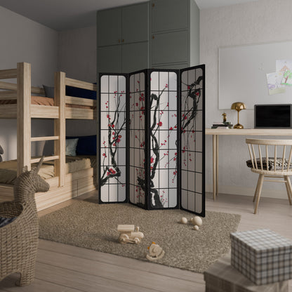 JAPANESE BLOSSOMS Decorative 4-Panel Room Divider