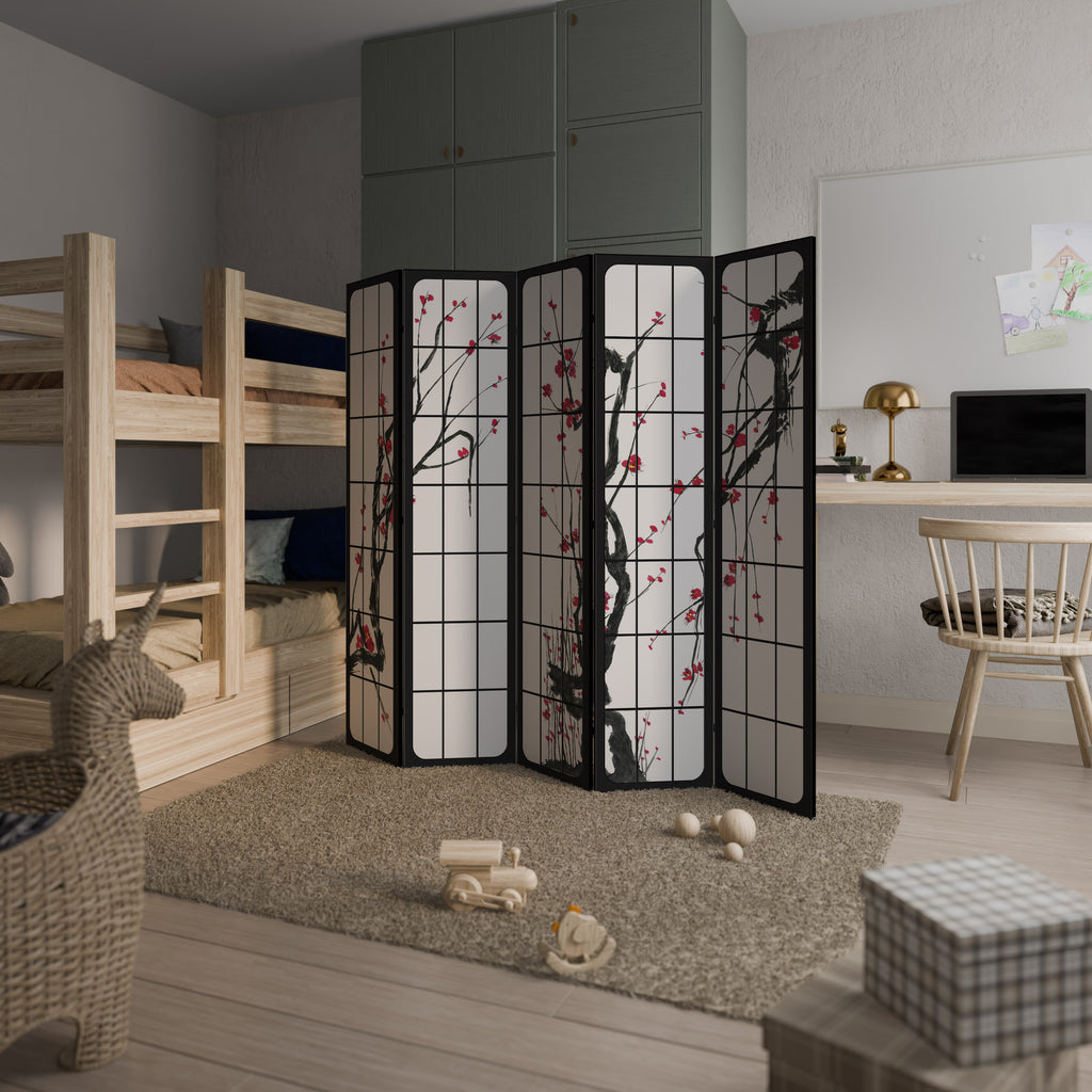 JAPANESE BLOSSOMS Dekorativ rumsavdelare – 5 paneler