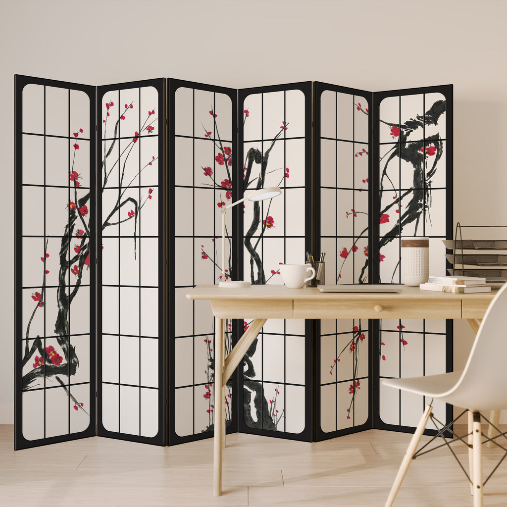 JAPANESE BLOSSOMS 6-Panel Room Divider