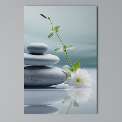 TRANQUIL STONE BALANCE Vertical Canvas Print