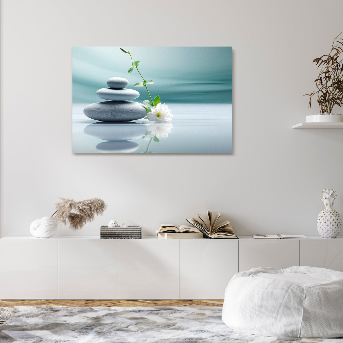 TRANQUIL STONE BALANCE Horizontal Canvas Print