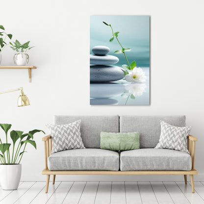 TRANQUIL STONE BALANCE Vertical Canvas Print