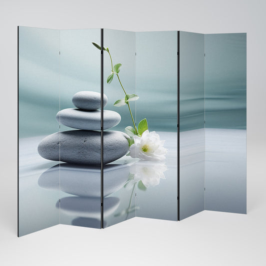 TRANQUIL STONE BALANCE Dekorativ rumsavdelare med 6 paneler