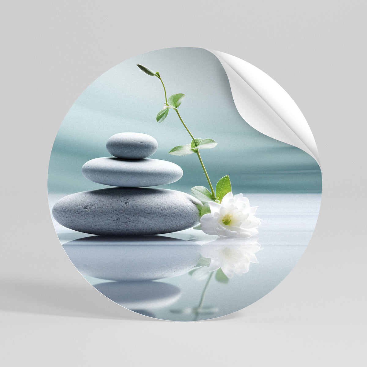 TRANQUIL STONE BALANCE Rund väggdekal