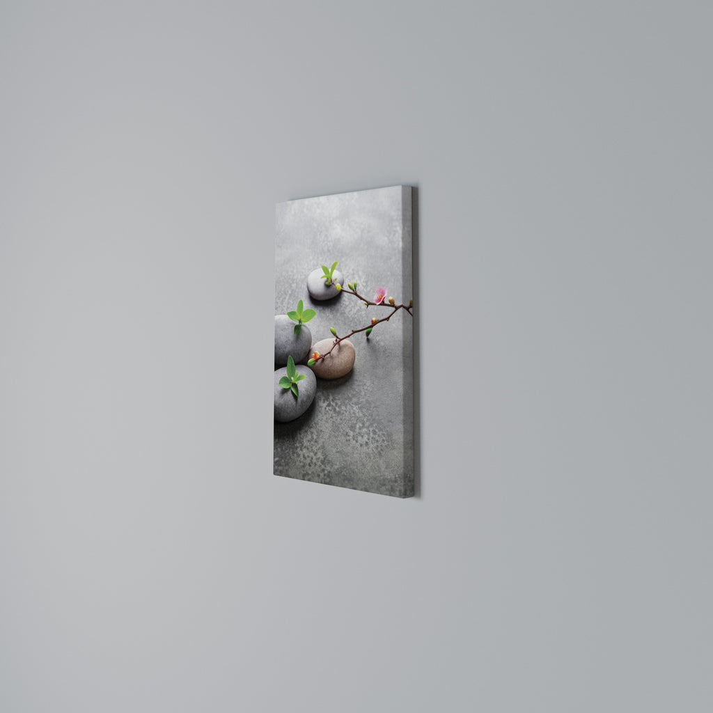 STONES AND BLOSSOMS Vertical Canvas Print