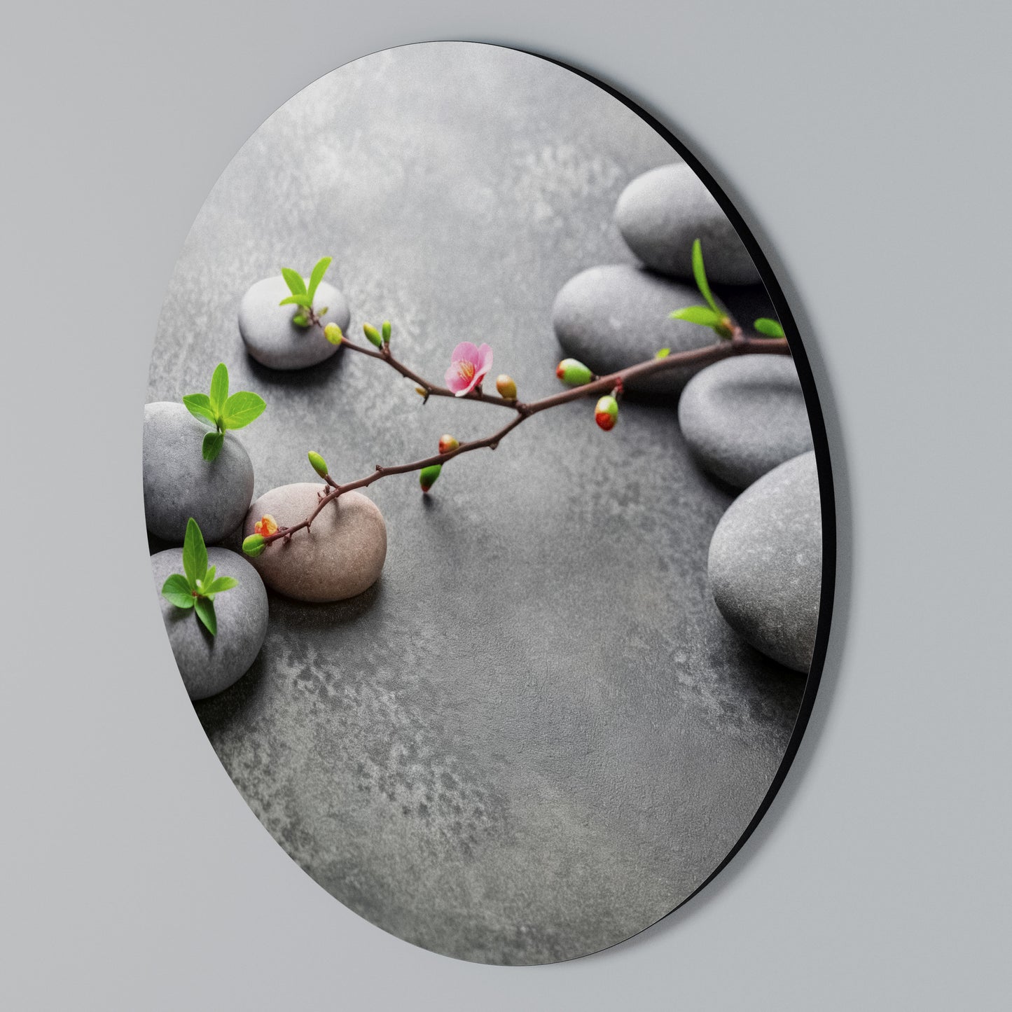 STONES AND BLOSSOMS Rund väggdekor
