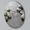STONES AND BLOSSOMS Round Wall Art
