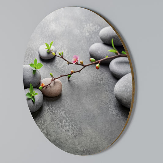 STONES AND BLOSSOMS Rund väggdekor