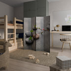 STONES AND BLOSSOMS 4-Panel Room Divider