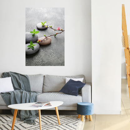 STENAR OCH BLOMMOR Vertikal poster med självhäftande mönster