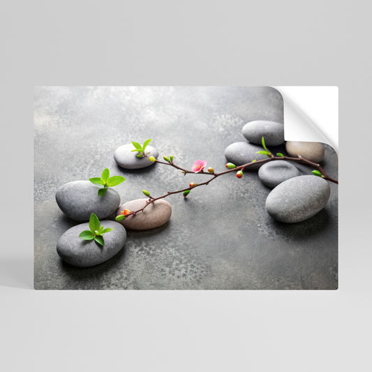 STONES AND BLOSSOMS Självhäftande Horisontell Poster