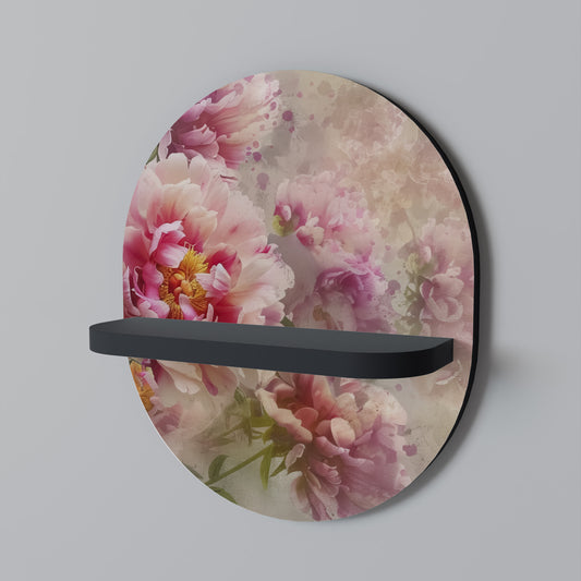 PEONY WHISPER Oval konsthylla i svart finish
