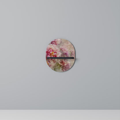 PEONY WHISPER Oval Art Shelf In Black Finish