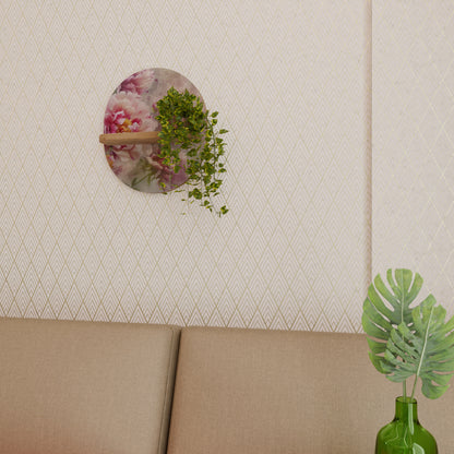 PEONY WHISPER Oval konsthylla i ekeffekt