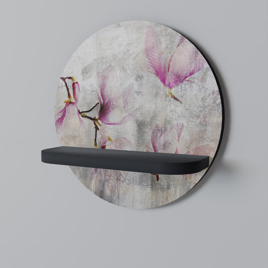 PEONY WHISPER Rund konsthylla i svart finish