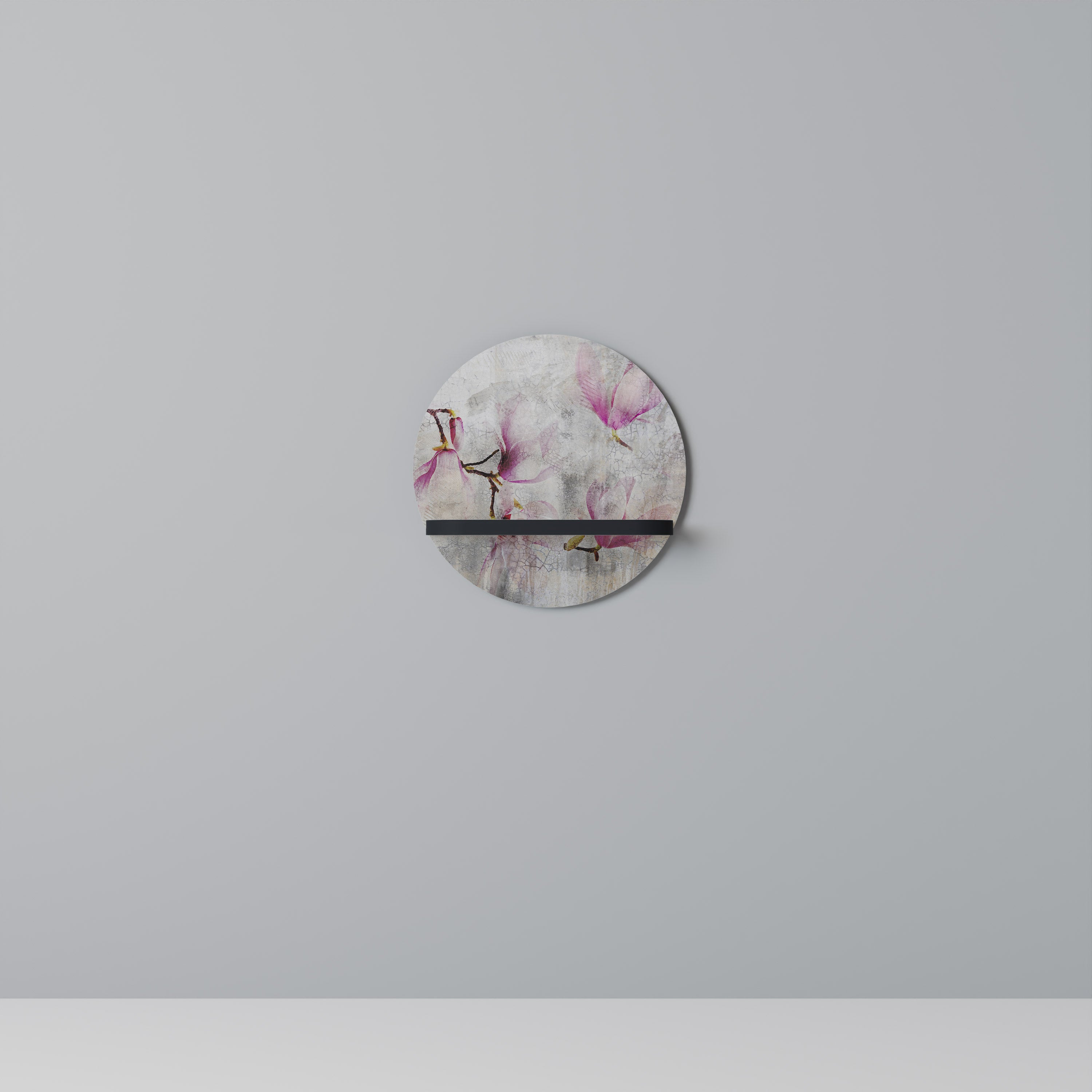 PEONY WHISPER Rund konsthylla i svart finish