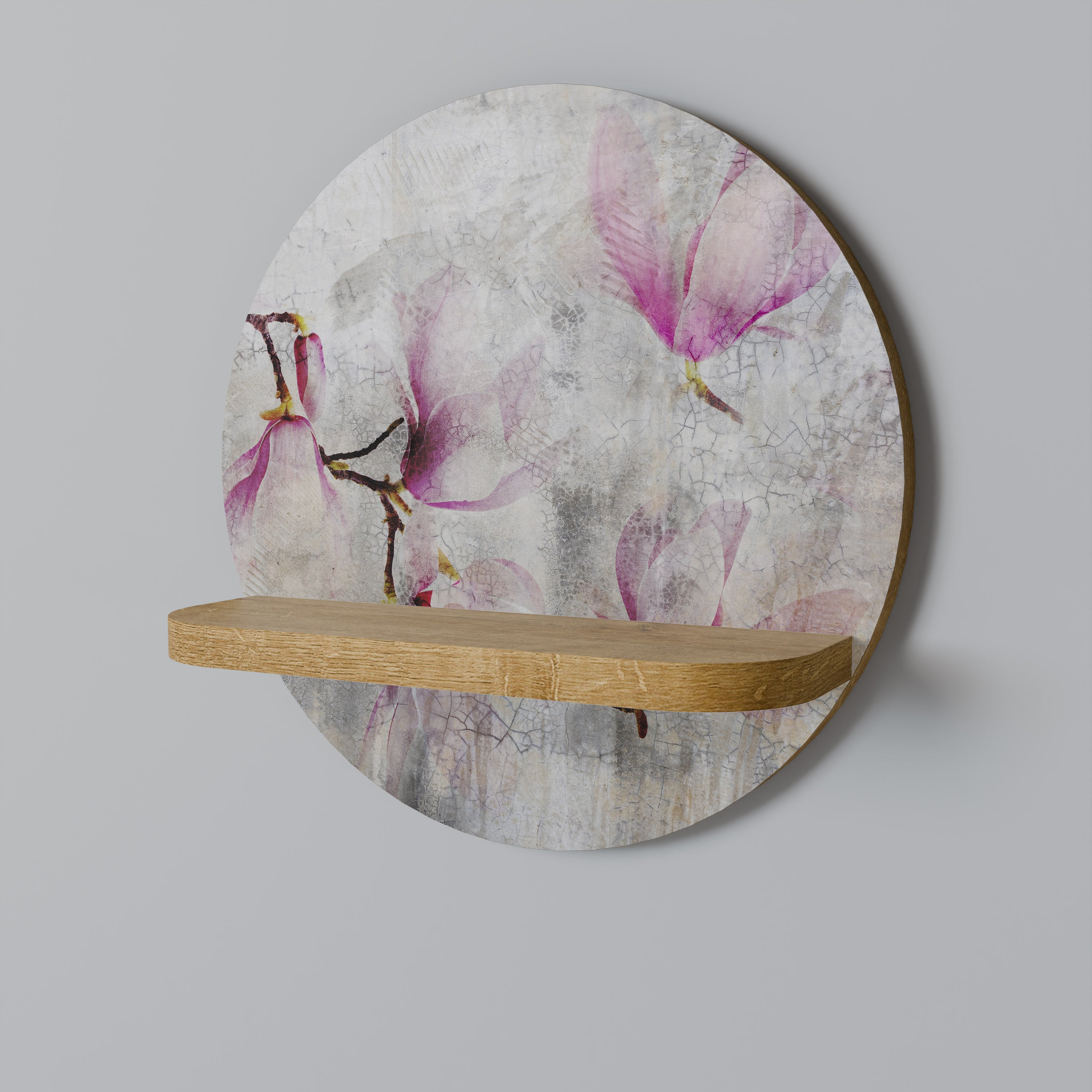 PEONY WHISPER Rund Konsthylla I Ekeffekt