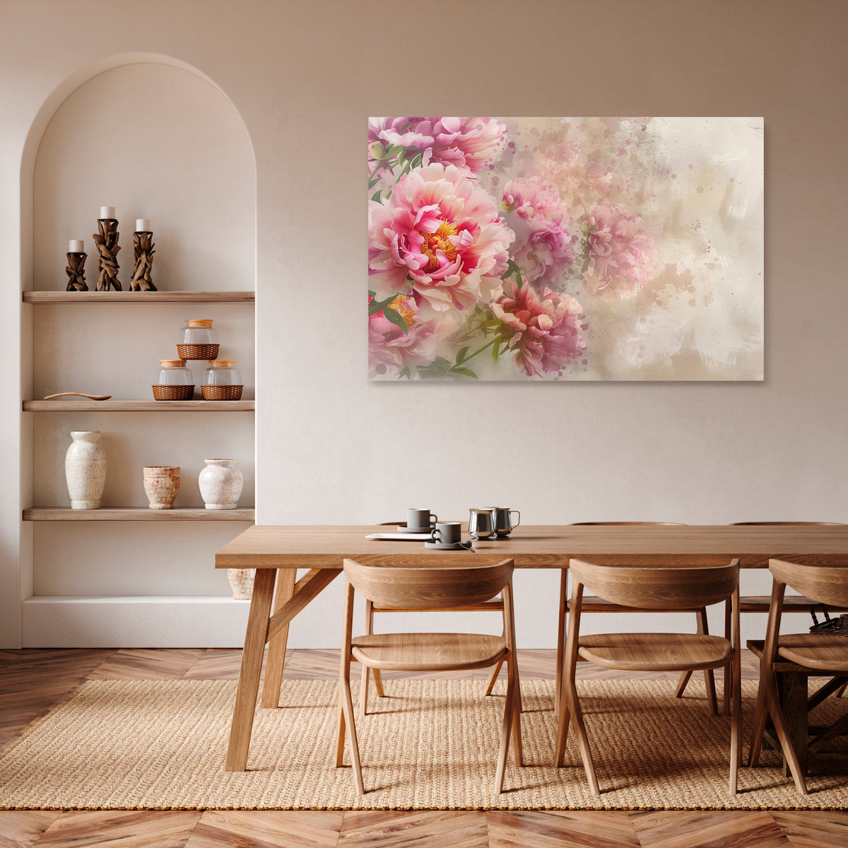 PEONY WHISPER Horizontal Canvas Print