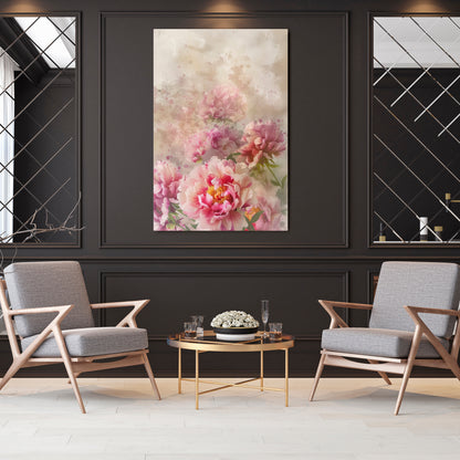 PEONY WHISPER Vertical Canvas Print