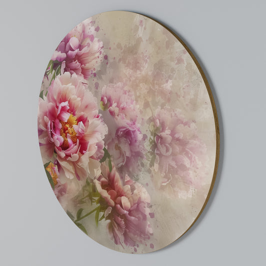 PEONY WHISPER Rund väggdekor